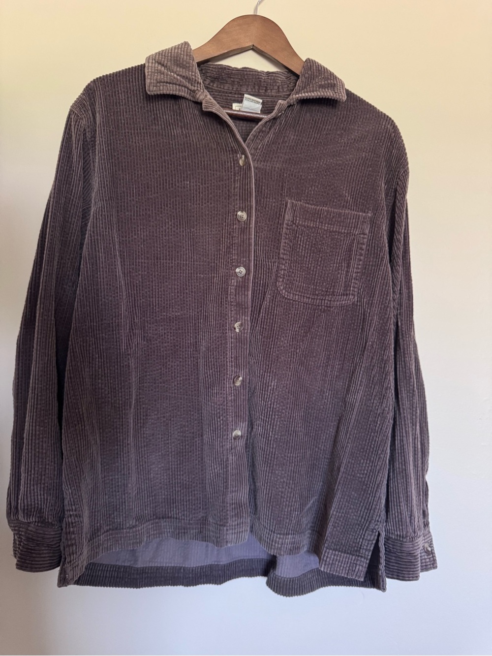 Vintage L.L. Bean Corduroy Button-Down Shirt Jacket in Brown